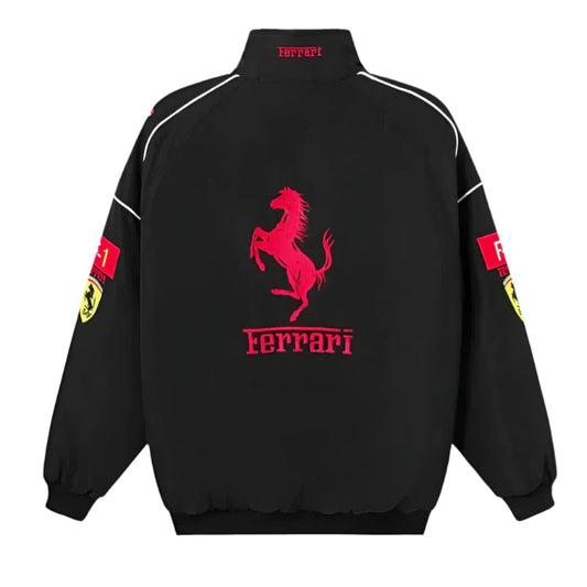 Ferrari-Inspired Racing Jacket – Black