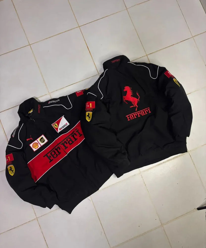 Ferrari Black & Red Racing Jacket β Premium Motorsport Edition