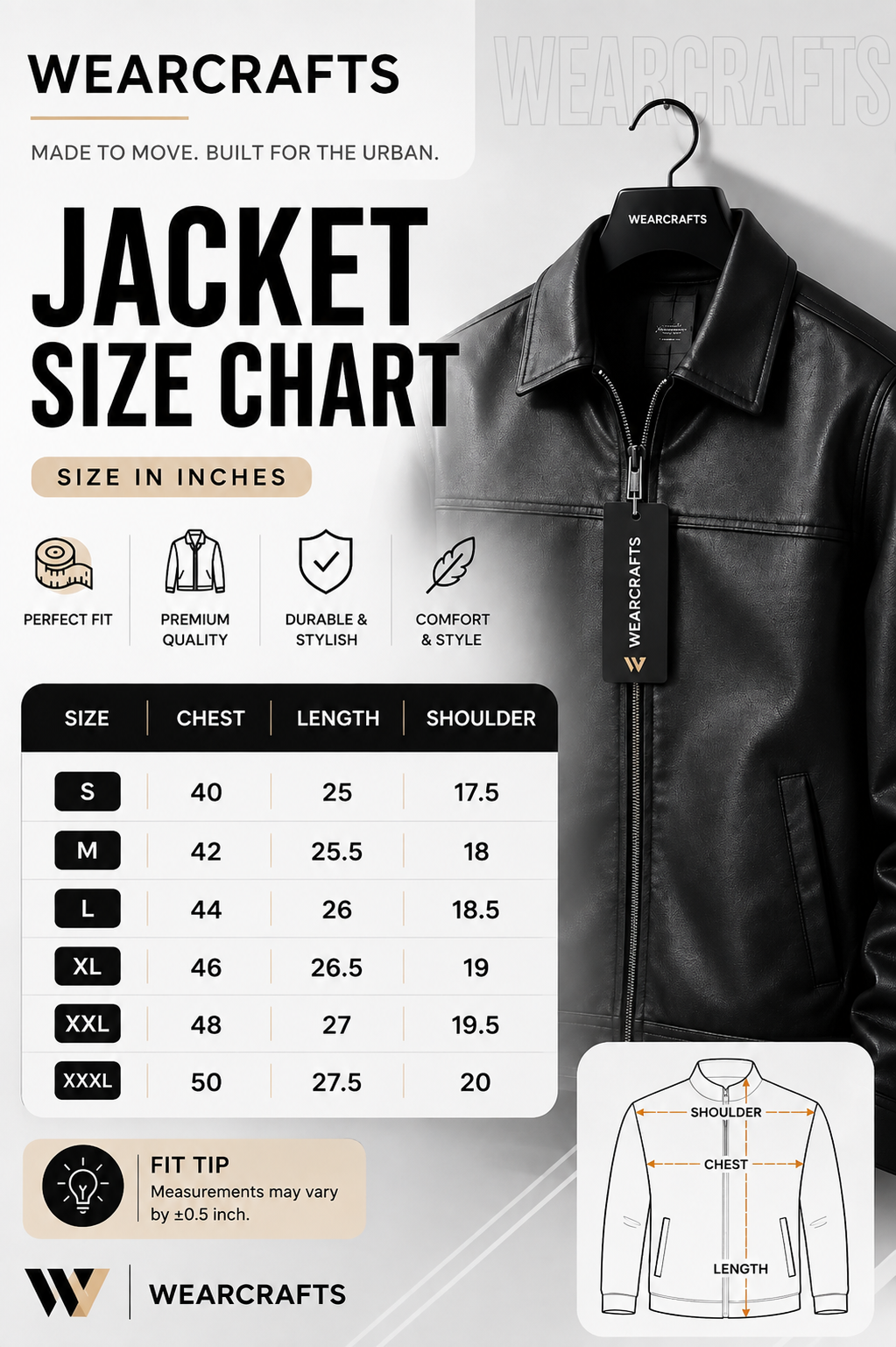 Wearcraft Boxy Leather Jacket – Elevate Your Streetwear Style