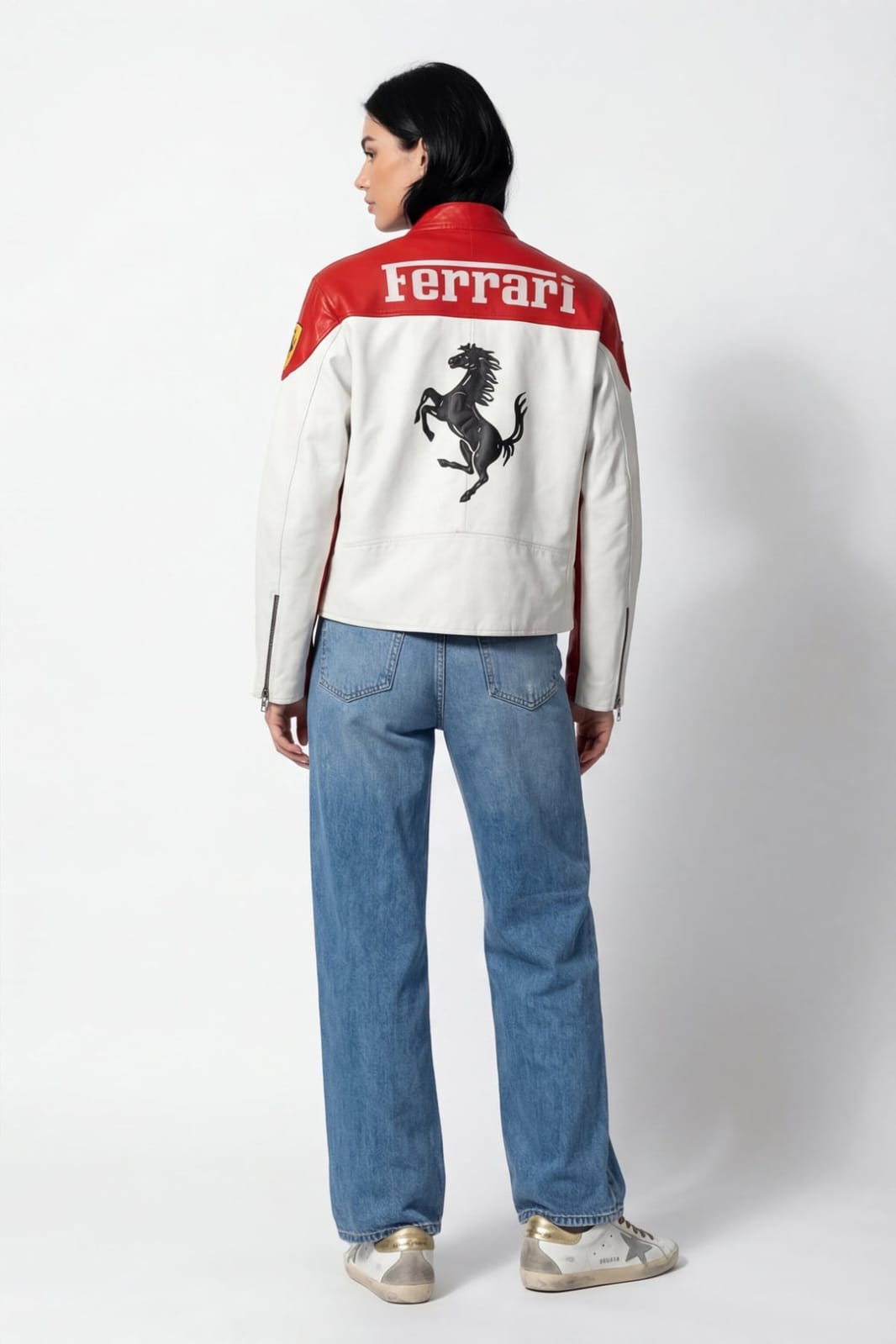 Ferrari Racing Jacket – Premium Embroidered Leather Edition