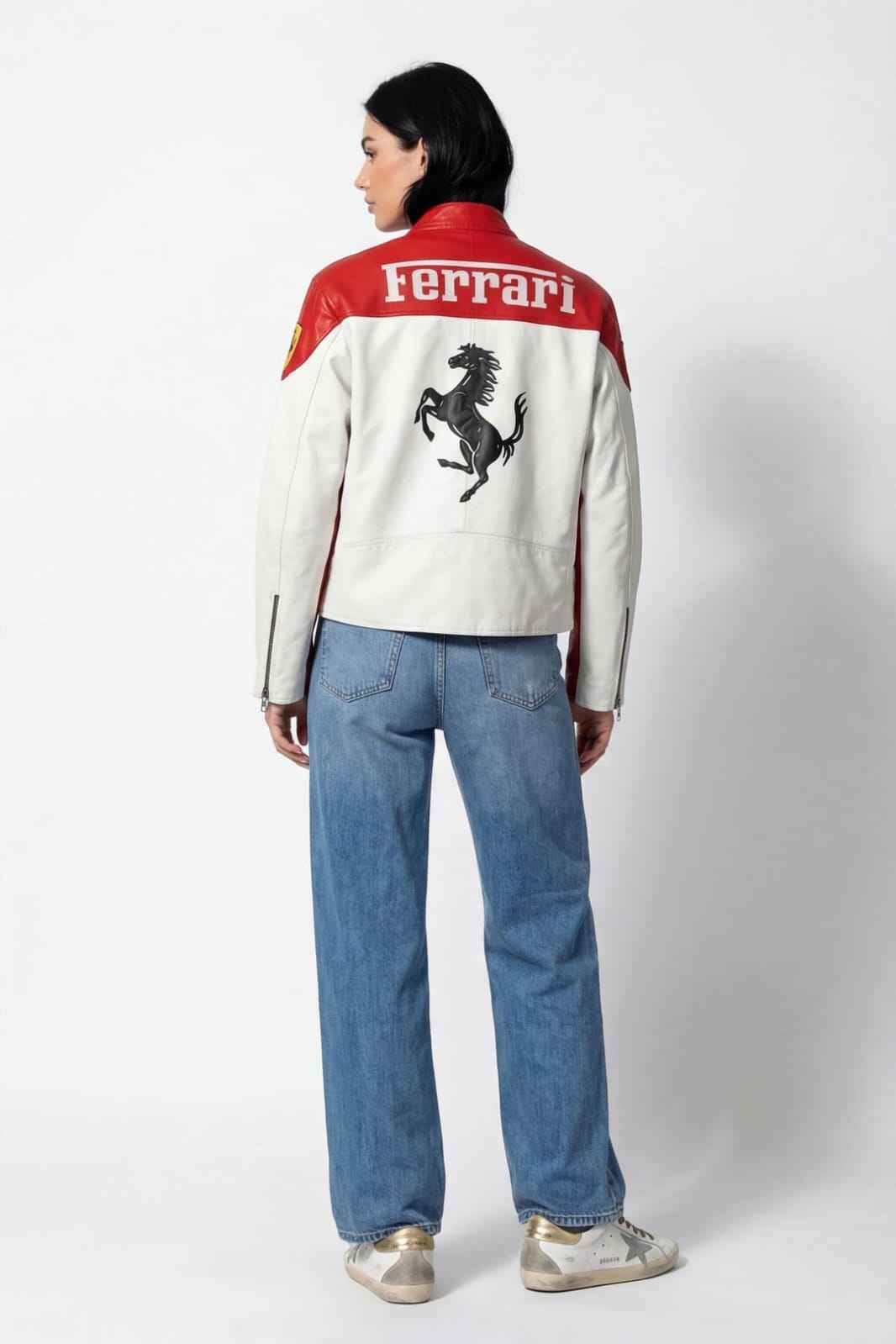 Ferrari Racing Jacket – Premium Embroidered Leather Edition