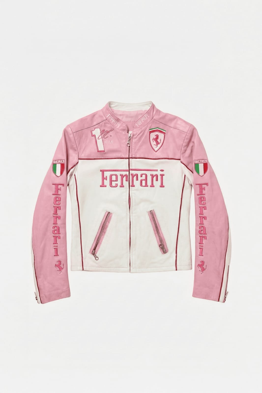 Ferrari-Inspired Pink Racing Jacket for Girls