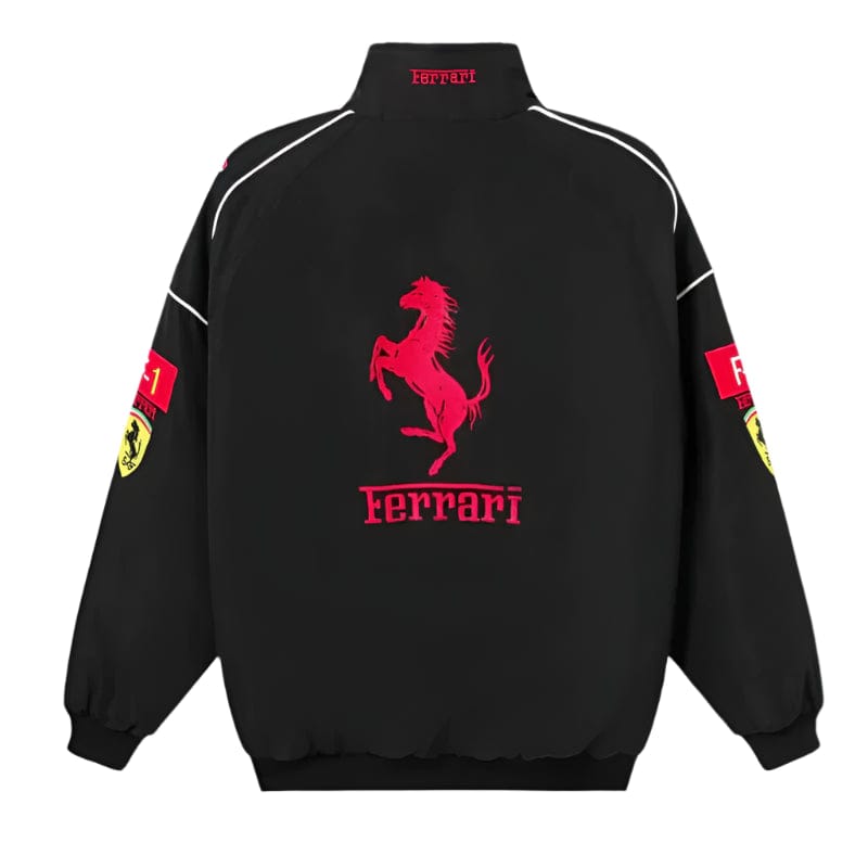 Ferrari-Inspired Racing Jacket – Black