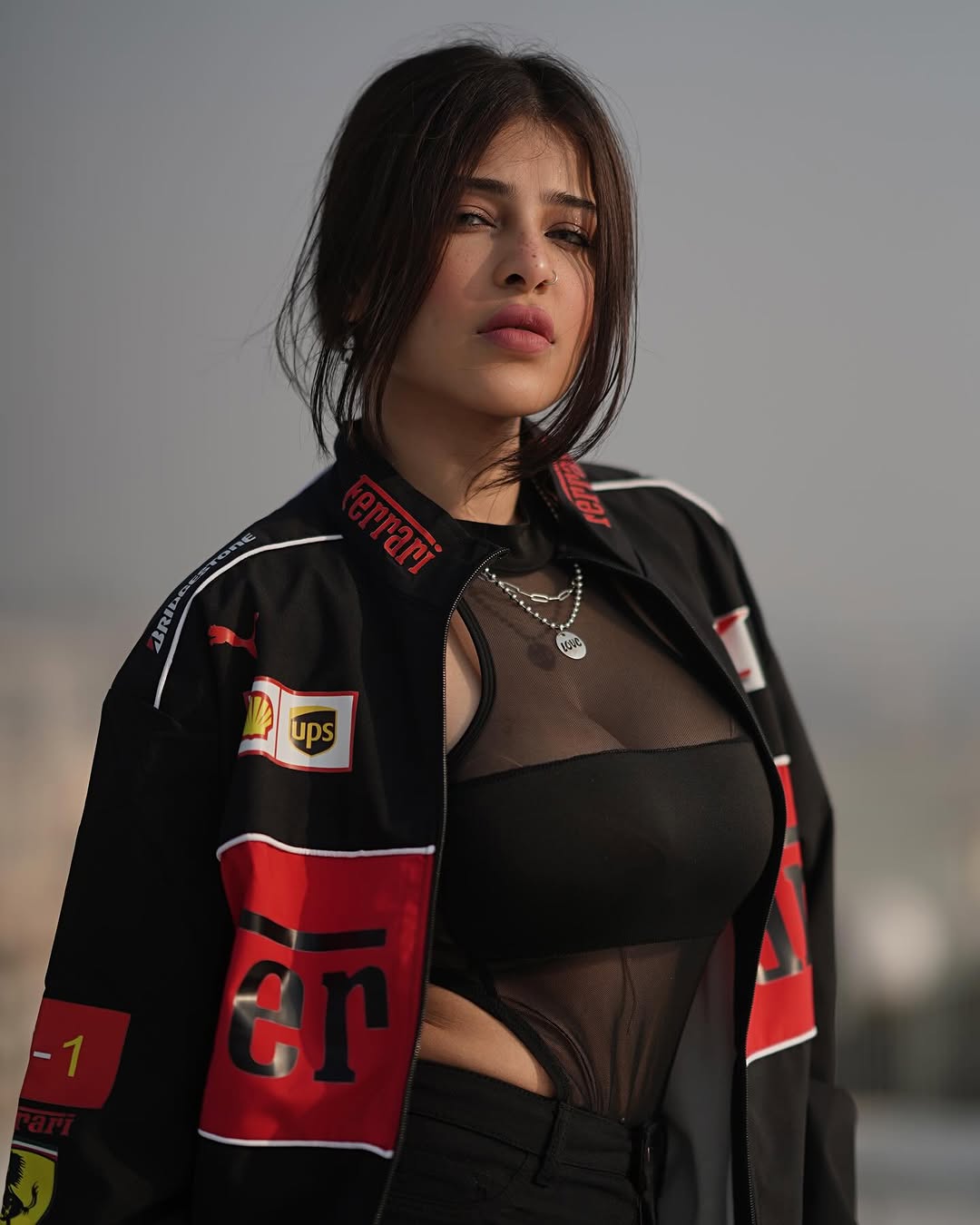 Ferrari-Inspired Racing Jacket – Black