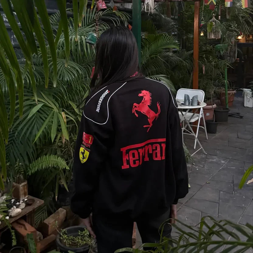 Ferrari Black &amp; Red Racing Jacket – Premium Motorsport Edition