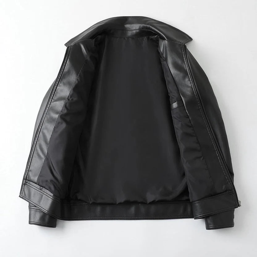WearCraft Men’s Lightweight Faux Leather Biker Jacket – Streetwear Edition