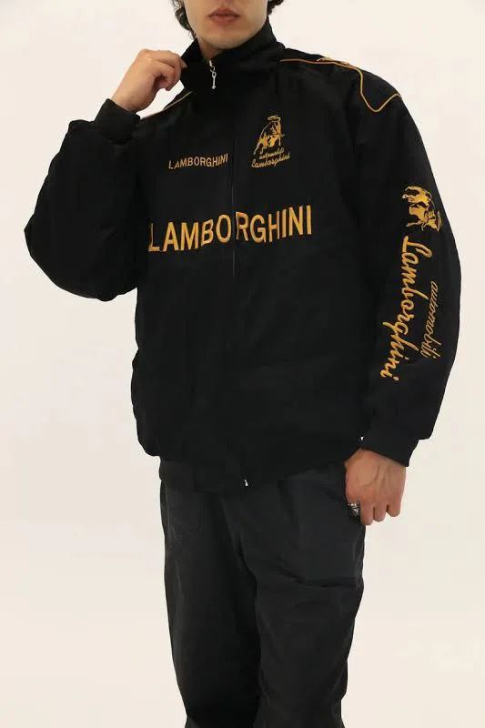Lamborghini Black Racing Jacket – Bold Yellow Edition