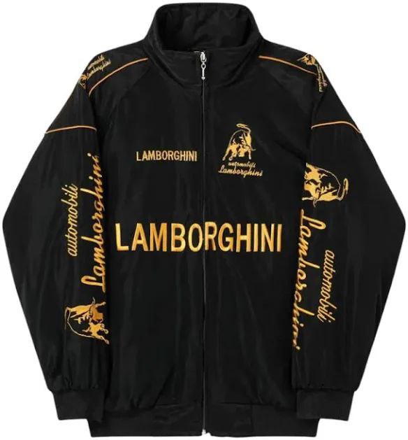 Lamborghini Black Racing Jacket – Bold Yellow Edition