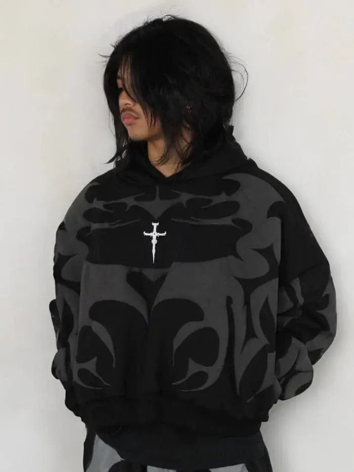 Tribal Shadow Depth Hoodie