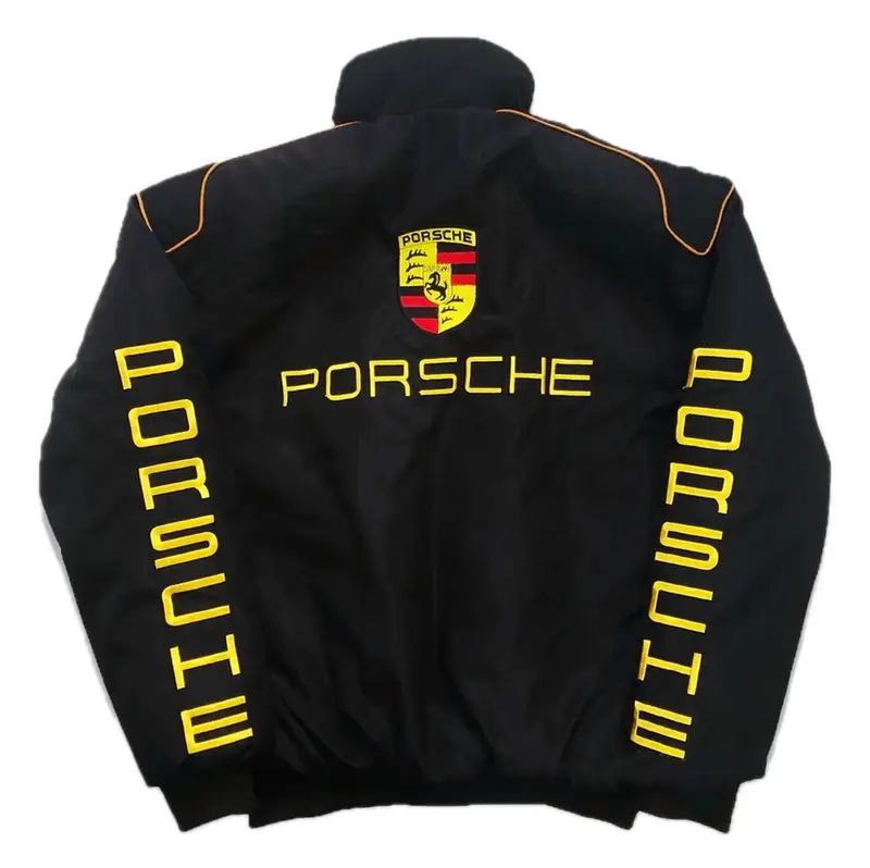 Lamborghini Black Racing Jacket – Bold Yellow Edition