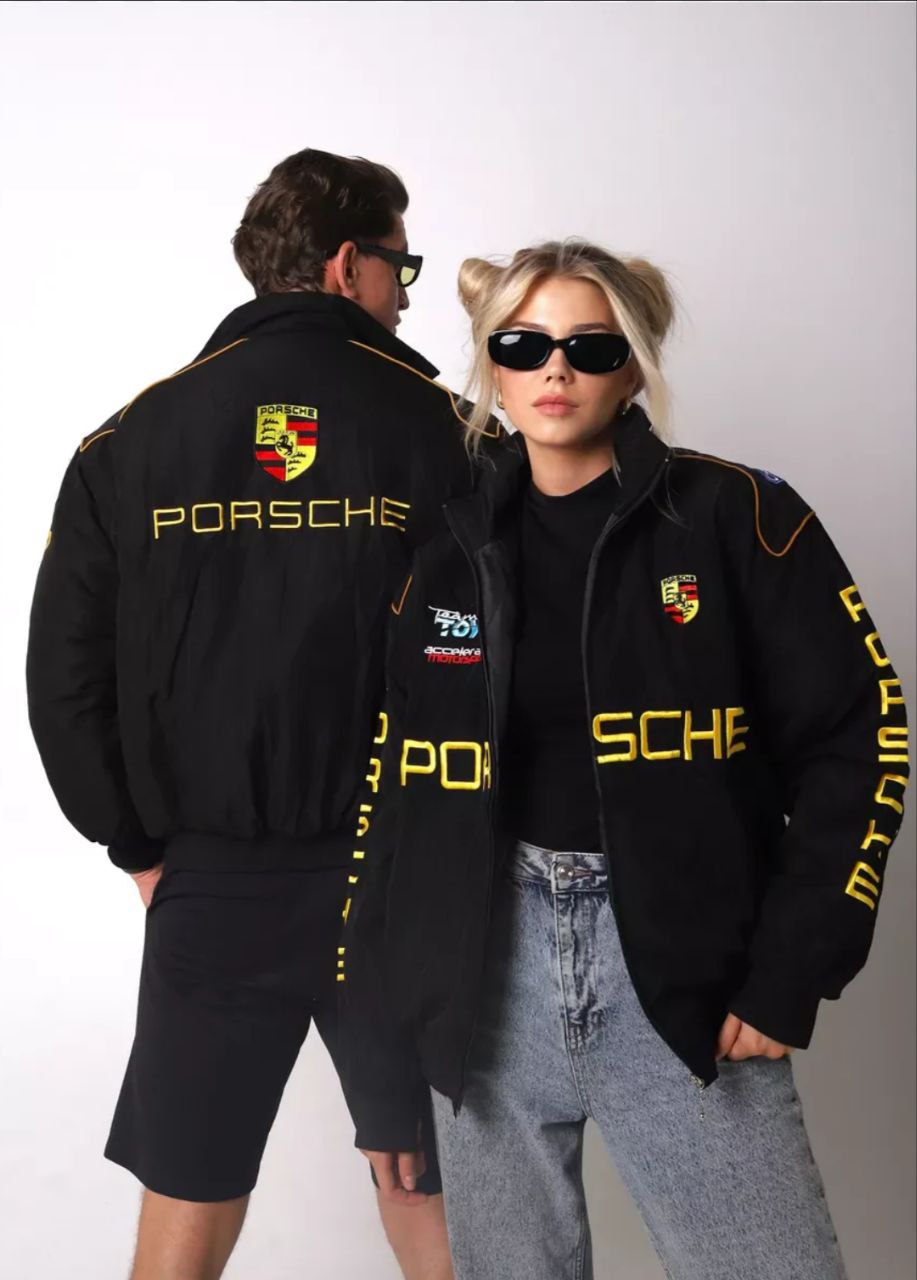 Lamborghini Black Racing Jacket – Bold Yellow Edition