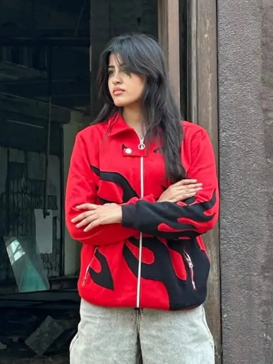 Red Flame Patch Motorsport Jacket – Wearcraft Edition