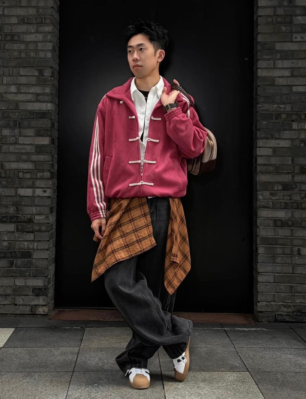 Wearcraft CNY-Inspired Streetwear Jacket – Maroon Suede Edition