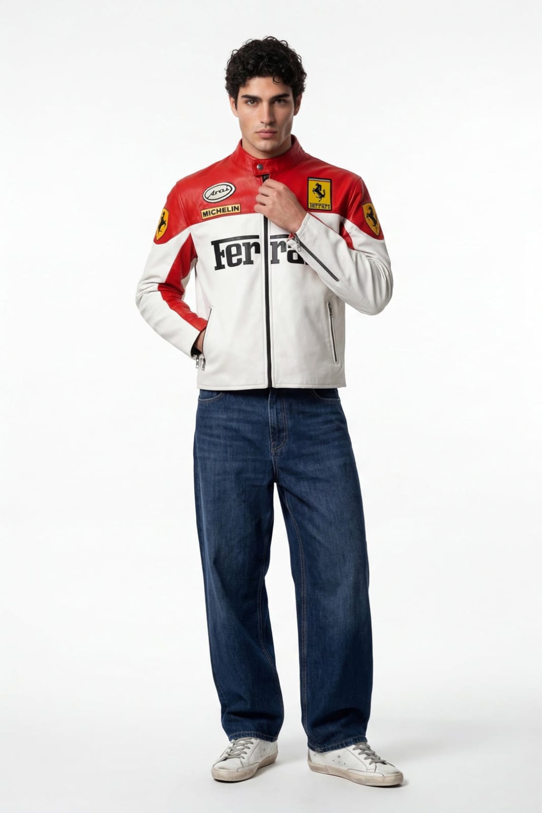 Ferrari Racing Jacket – Premium Embroidered Leather Edition