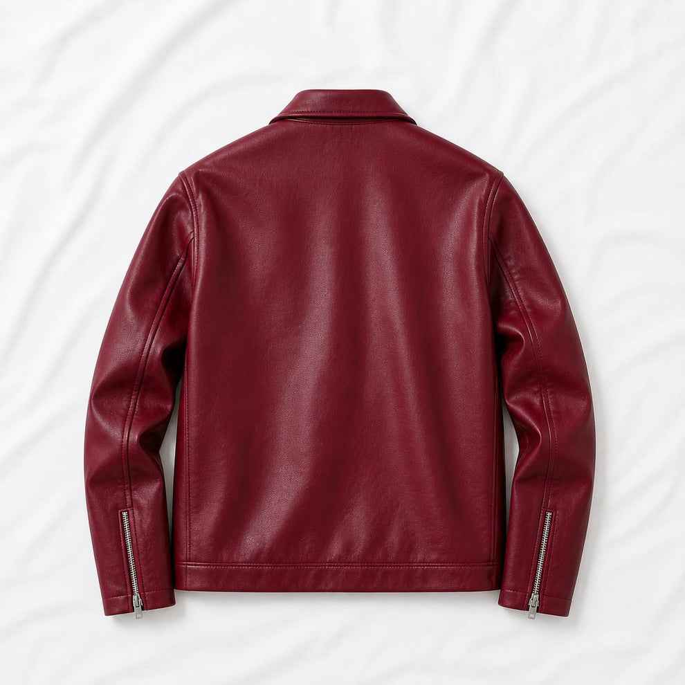 ❤️ Wearcrafts Crimson Edge Leather Jacket – Burgundy 🔥