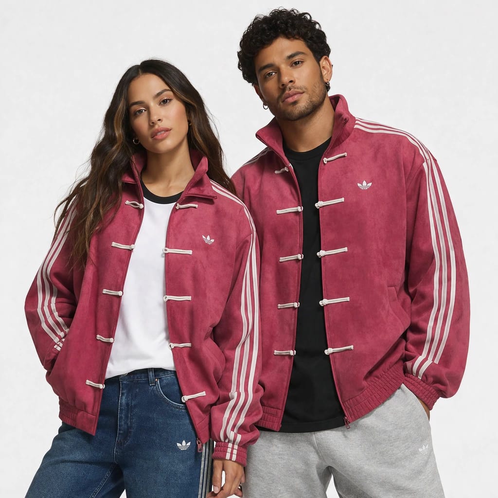 Wearcraft CNY-Inspired Streetwear Jacket – Maroon Suede Edition