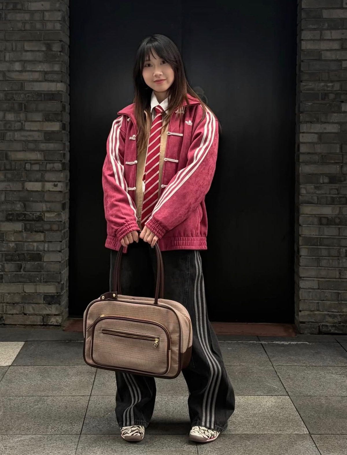 Wearcraft CNY-Inspired Streetwear Jacket – Maroon Suede Edition
