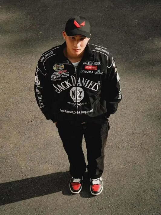 Jack Daniels Inspired Racing Jacket – Black