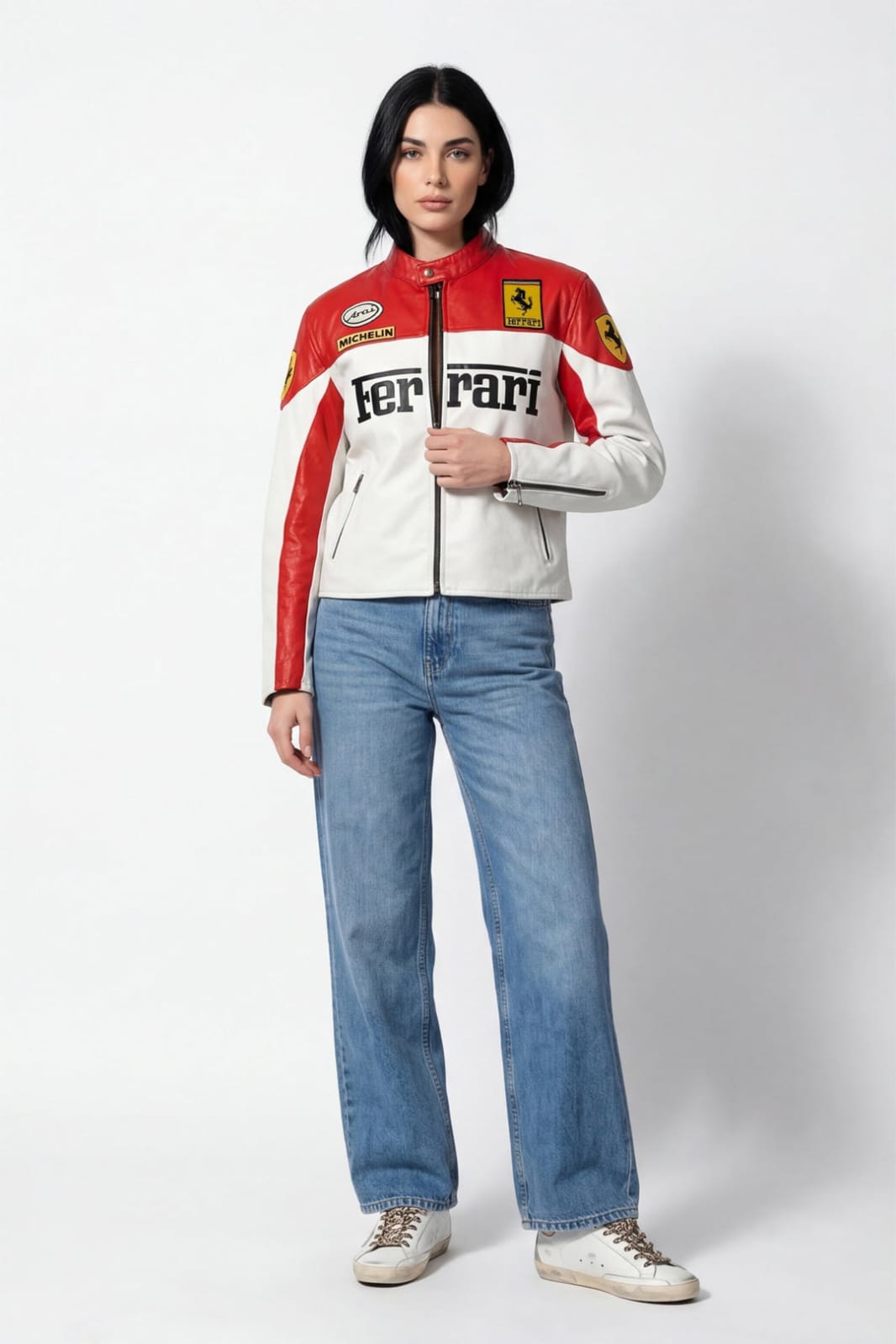 Ferrari Racing Jacket – Premium Embroidered Leather Edition