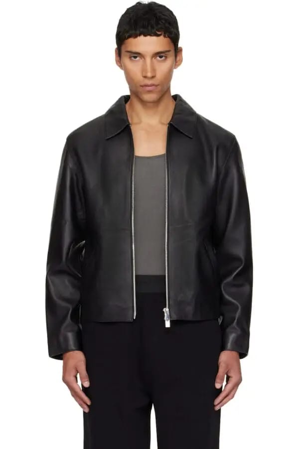 Wearcraft Black Boxy Leather Jacket – Streetwear Essential