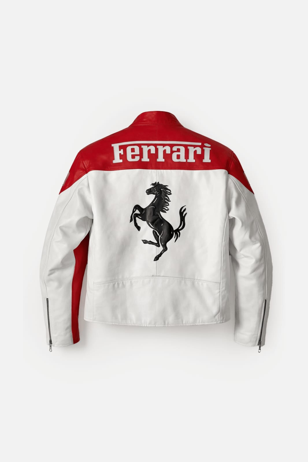 Ferrari Racing Jacket – Premium Embroidered Leather Edition
