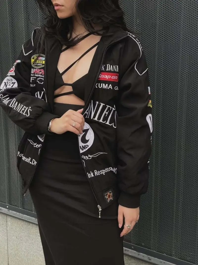 Jack Daniels Inspired Racing Jacket – Black
