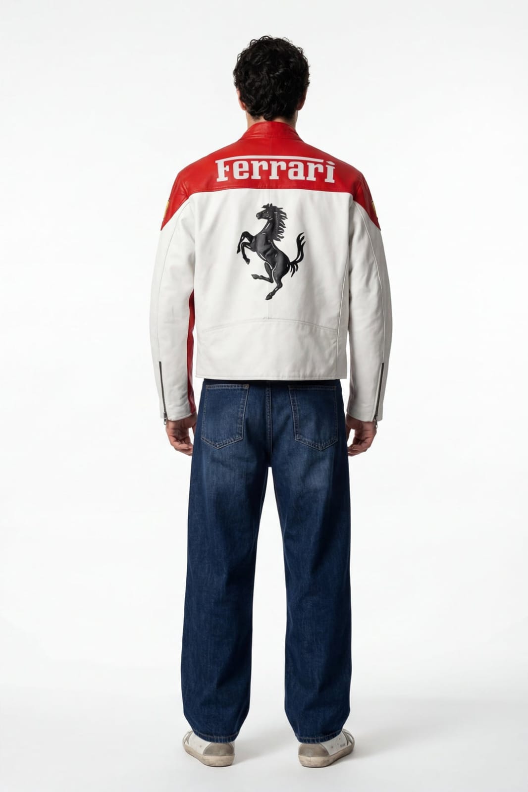 Ferrari Racing Jacket – Premium Embroidered Leather Edition