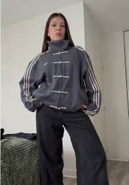 Wearcraft Striped Button Chinese Jacket – Modern Harajuku Fusion (Grey)