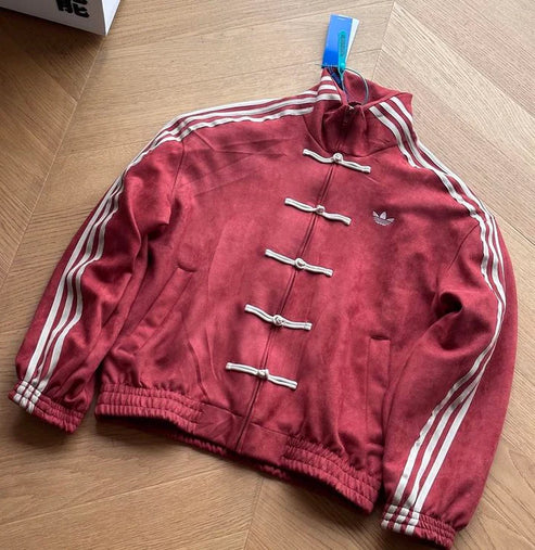 Wearcraft CNY-Inspired Streetwear Jacket – Maroon Suede Edition
