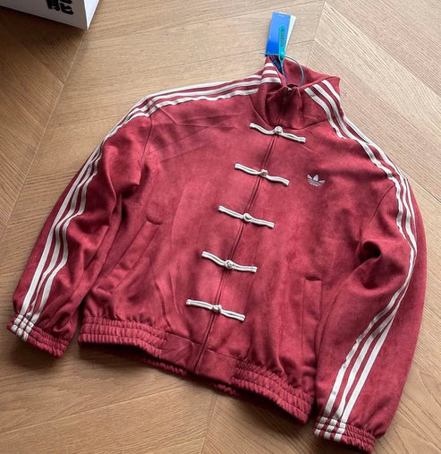 Wearcraft CNY-Inspired Streetwear Jacket – Maroon Suede Edition