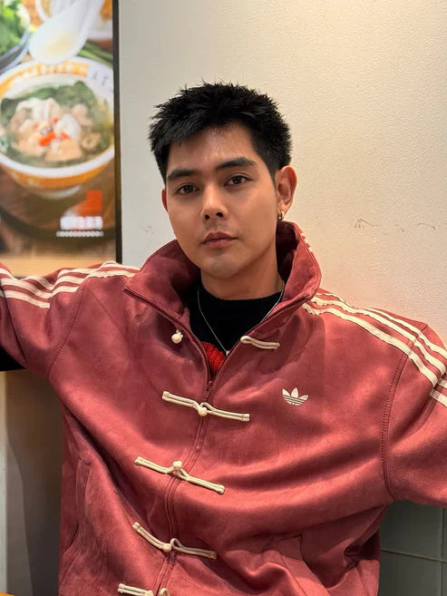 Wearcraft CNY-Inspired Streetwear Jacket – Maroon Suede Edition